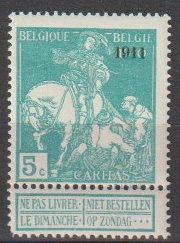 België 1911 nr. 97*, Postzegels en Munten, Verzenden, Niet gestempeld