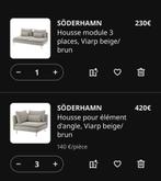 SÖDERHAMN viarp beige/brun ikea housse, Maison & Meubles, Utilisé