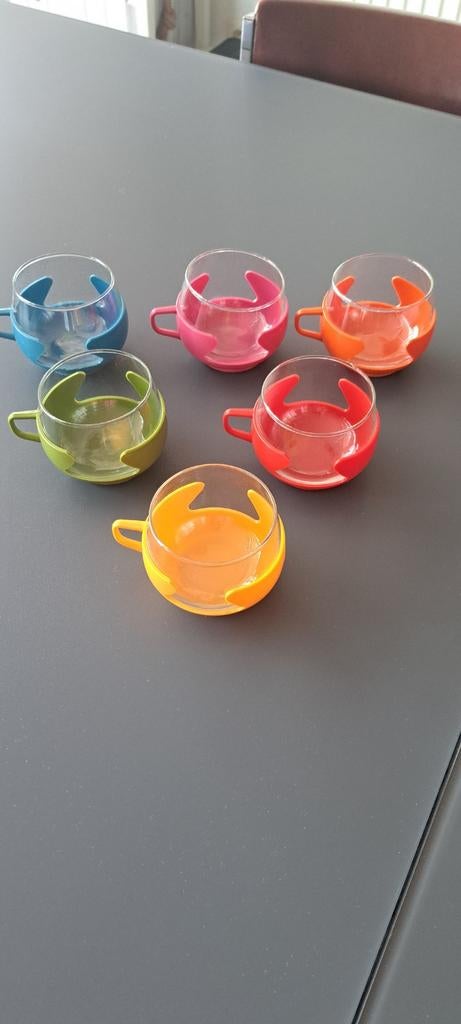 6 vintage theekopjes, Ophalen of Verzenden