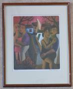 ROB DELANGE / SLIPPERS / KLEURLITHO / 69x56cm / KADER / SIG, Ophalen of Verzenden