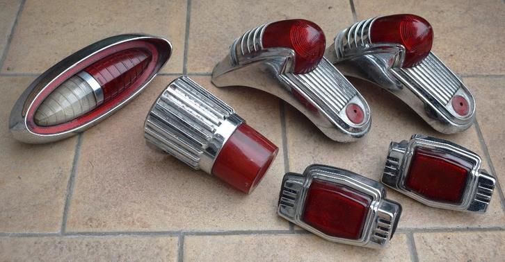6 achterlichten automobile oldtimer amerikaanse, Verzamelen, Automerken, Motoren en Formule 1, Gebruikt, Auto's, Ophalen of Verzenden