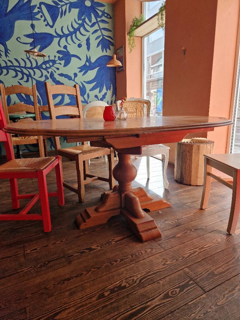 Table à manger en bois massif (extensible) 6 à 8 personnes, Maison & Meubles, 150 à 200 cm, Landelijke / klassieke / bistro stijl