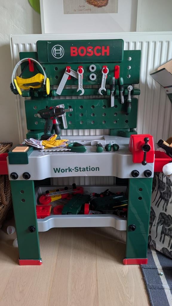 Bosch werkbank mini met werkmateriaal en helm, Ophalen