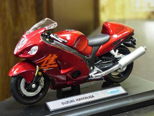 Suzuki GSX-R1300 Hayabusa 1:18 welly rood, Hobby & Loisirs créatifs, Voitures miniatures | 1:18, Neuf, Moteur, Welly, Enlèvement ou Envoi