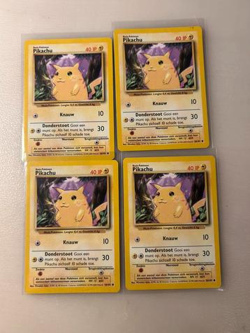 Pokemon Pikachu base set 4x in zeer goede staat (Nederlands) beschikbaar voor biedingen
