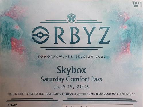 Tomorrowland Skybox Comfort Passes 19 July, incl. parking, Tickets en Kaartjes, Concerten | Overige, Drie personen of meer, Juli