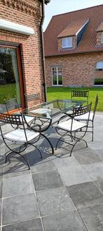 Ijzeren tuinset, Tuin en Terras, Tuinsets en Loungesets, Overige materialen, Tuinset, 6 zitplaatsen, Zo goed als nieuw