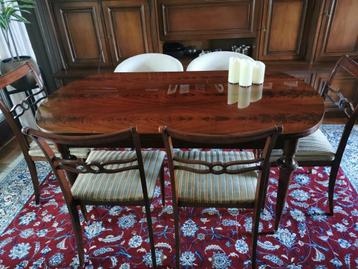 massieve (verlengbare) eettafel en 4 stoelen, 150 à 200 cm, Cinq personnes ou plus, Cerisier, Enlèvement