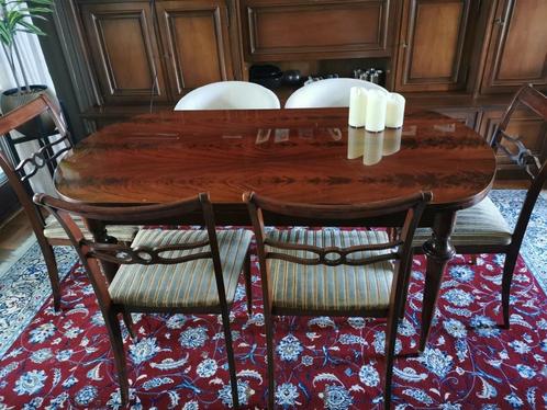 massieve (verlengbare) eettafel en 4 stoelen, Huis en Inrichting, Tafels | Eettafels, Gebruikt, 50 tot 100 cm, 150 tot 200 cm