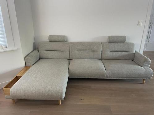 3-zits zitbank met longchair, Huis en Inrichting, Zetels | Complete zithoeken, Gebruikt, Stof, Ophalen