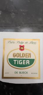 Oud bieretiket golden Tiger br de Blieck Aalst, Ophalen of Verzenden