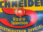 Schneider radio tv oud reclamebord, Verzamelen, Reclamebord, Gebruikt, Ophalen of Verzenden