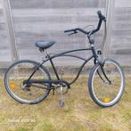 Mat zwarte cruiser fiets, Fietsen en Brommers, Fietsen | Cruisers en Lowriders, Ophalen, Gebruikt, Staal, Cruiser