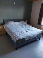 2 persoons Box-spring, Ophalen, Blauw, Tweepersoons, Zo goed als nieuw