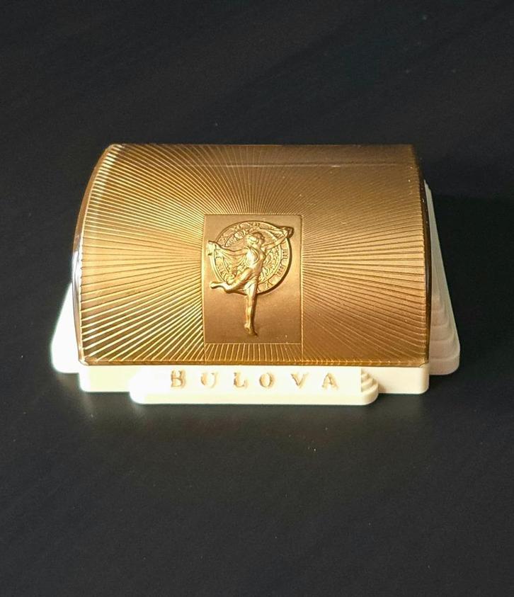 Oude Art Deco Horlogedoos van Bulova Horloge Art Nouveau, Verzamelen, Blikken, Gebruikt, Overige, Ophalen
