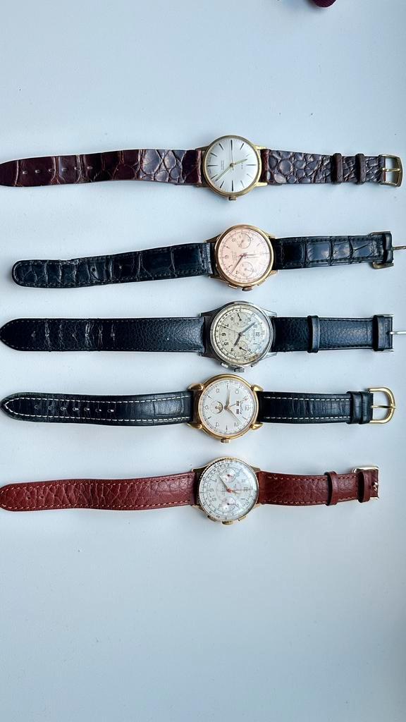 Breitling en andere  8 stuks 3 gouden, Handtassen en Accessoires, Horloges | Antiek, Polshorloge, Breitling, Goud, 1930 tot 1960
