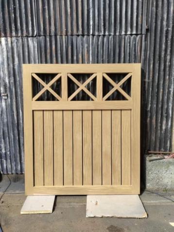 Tuinpoort in afromozia, Tuin en Terras, Ophalen, Nieuw, Hout, Draaipoort