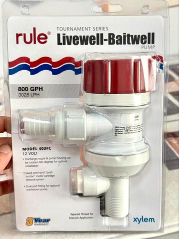 Rule Livewell pomp 403FC 800 Gph 51 L/min Visbunpomp 19mm beschikbaar voor biedingen