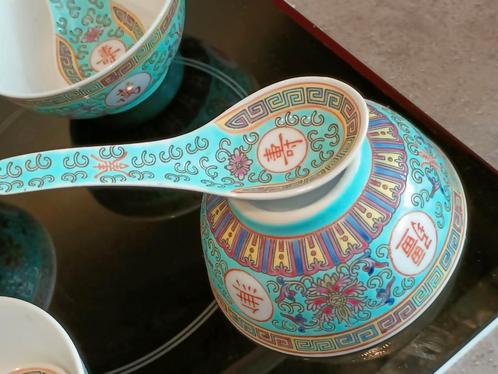 12 blos riz & soupe 12 cuill porcelaine chinoise MUN SHOUWAN, Antiek en Kunst, Antiek | Porselein