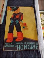 Origineel Affiche Exposition de Bruxelles Pavillon Hongrie, Verzenden, Gebruikt, A1 t/m A3, Reclame