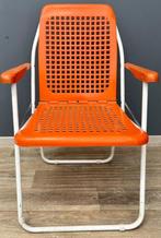 Zeer zeldzame oranje opvouwbare vintage campingstoelen, Caravans en Kamperen, Campingstoel