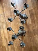 2 bougeoirs-chandeliers  avec 5 bras en cuivre, Antiquités & Art