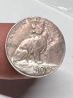 België 50 Cent 1901 Leopold II, Ophalen of Verzenden