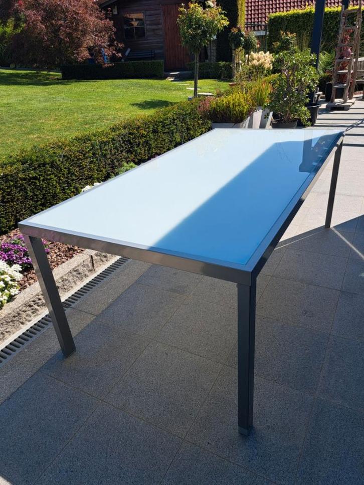Tuintafel in Alu, Tuin en Terras, Tuintafels, Zo goed als nieuw, Rechthoekig, Aluminium, Ophalen