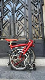 Brompton red M6R rood zadel met 6 versnellingen achterdrager, Fietsen en Brommers, Ophalen, Brompton, 14 tot 16 inch, Versnellingen