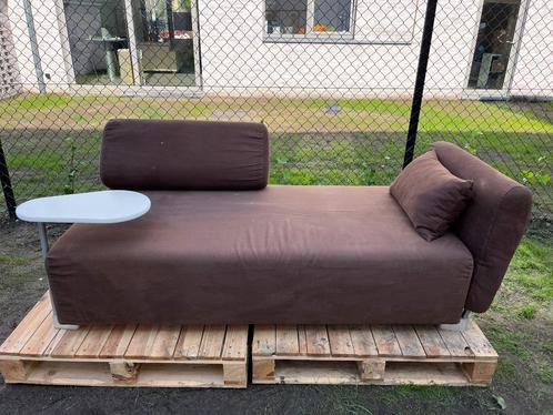 Bruine zetel/slaapbank, Huis en Inrichting, Zetels | Zetels, Gebruikt, Rechte bank, Tweepersoons, 150 tot 200 cm, 75 tot 100 cm