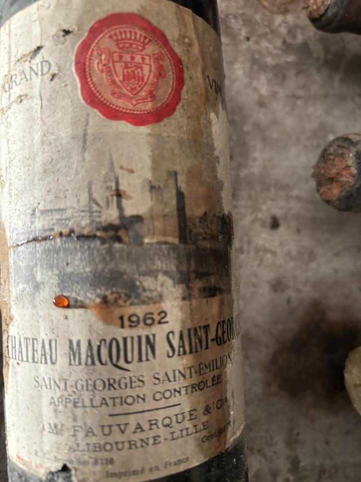 Château Macquin Saint-Georges-Saint-Émilion 1962, Verzamelen, Wijnen, Gebruikt, Rode wijn, Frankrijk, Vol, Ophalen