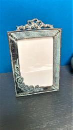 Magnifique ancien porte photo en métal sous vitre, Enlèvement