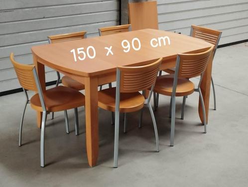 Tafel en 6 stoelen - nette staat, Huis en Inrichting, Tafels | Eettafels, Gebruikt, Vijf personen of meer, Ophalen