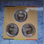 3 stuks 500 Frank 1990 - Set., Setje, Zilver, Ophalen of Verzenden, Zilver