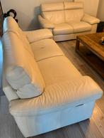 Natuzzi Editions licht beige leren salon, Huis en Inrichting, Ophalen, Gebruikt, Leer