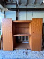 Eiken houten Kast/ Bureau met schuifdeuren en lades;, Antiek en Kunst, Ophalen