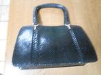 VINTAGE LEDEREN DAMES HANDTAS ZWART, Handtassen en Accessoires, Tassen | Damestassen, Ophalen, Zwart, Handtas