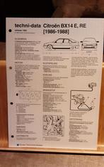 Citroën bx 1,4 E Re 1986-1988 technische fiche, Livres, Autos | Livres, Comme neuf, Citroën, Enlèvement ou Envoi