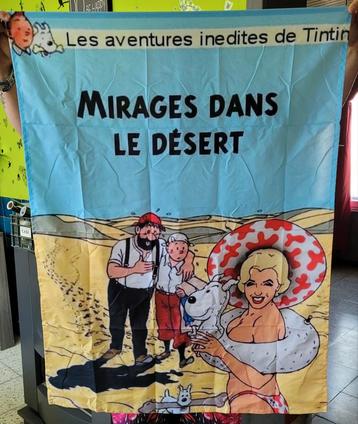 Drapeau mural Tintin : Mirages dans le désert 