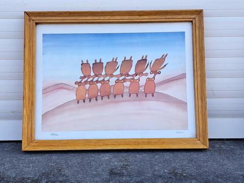 lithographiesigne jean michel folon, Antiek en Kunst, Kunst | Litho's en Zeefdrukken, Ophalen of Verzenden