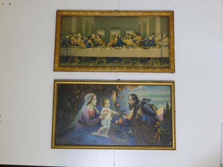 Religieuze Prenten in Kader., Antiek en Kunst, Antiek | Religieuze voorwerpen, Ophalen of Verzenden