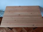 Houten tafel met metalen onderstel, Huis en Inrichting, Ophalen, Tot twee personen, Zo goed als nieuw, Minimalistisch
