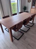 Eiken eetkamer tafel met 6 stoelen (240x100x78), Ophalen, Gebruikt, 100 tot 150 cm, 200 cm of meer