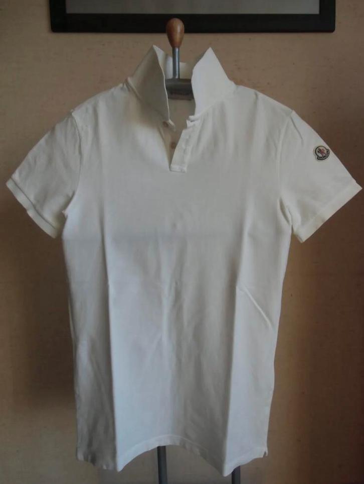 MONCLER Polo Shirt S - Made in Italy - AUTHENTIQUE, Kleding | Heren, Polo's, Gedragen, Maat 46 (S) of kleiner, Wit, Ophalen