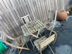 Klein tafeltje met 4 stoelen, Tuin en Terras, Ophalen of Verzenden, Zo goed als nieuw