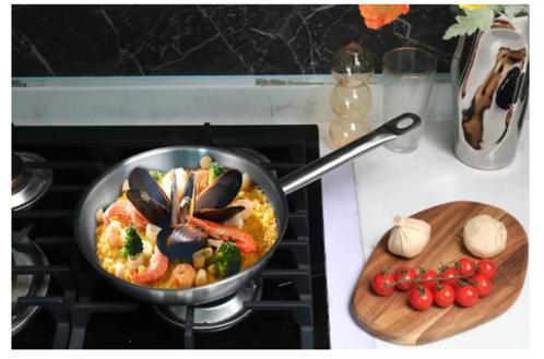 PROFESSIONAL Koekenpan, 18/10 roestvrij staal, Ø 32, Huis en Inrichting, Keuken | Potten en Pannen, Nieuw, Inox, Inductieplaat