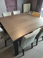Livingtafel met 8 stoelen, Huis en Inrichting, Tafels | Eettafels, Ophalen, Voor in pastorijwoning, 150 tot 200 cm, Zo goed als nieuw