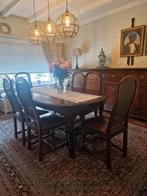 Eiken eetkamer, Ophalen, Zo goed als nieuw, Rustiek, 4 tot 6 stoelen