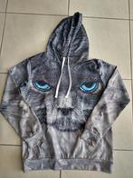 Zomer hoodie grijze kat met blauwe ogen maat M 36/38/40, Kleding | Dames, Gedragen, Maat 38/40 (M), Ophalen of Verzenden