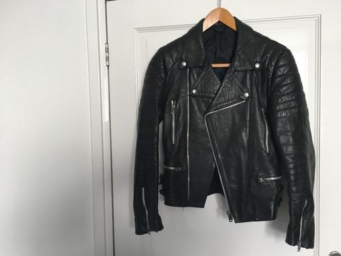 TE KOOP: Echt lederen vintage jack, Vêtements | Hommes, Vestes | Été, Porté, Taille 48/50 (M), Noir, Enlèvement ou Envoi